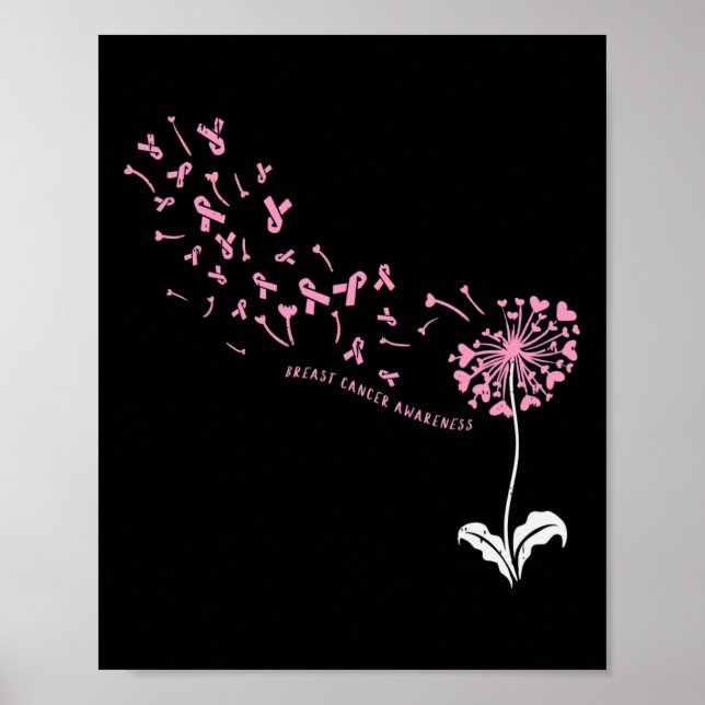 Dandelion Breast Cancer Awareness Pink RIbbon Supp Poster (Front)
