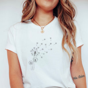 Dandelion Breeze; Whimsical Summer Floral T-Shirt
