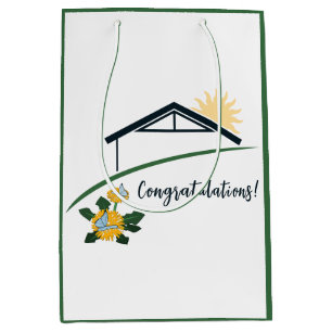 Dandelion Butterflies Congratulations on New Home Medium Gift Bag
