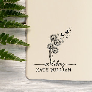 Dandelion & Butterflies Custom ex libris Self-inking Stamp