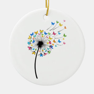 Dandelion butterfly flow ceramic tree decoration