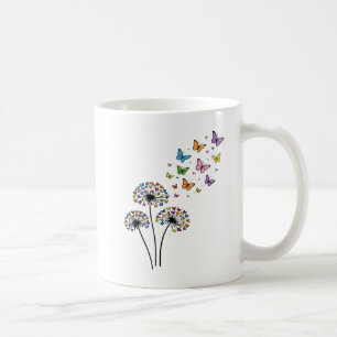 Dandelion butterfly flow coffee mug
