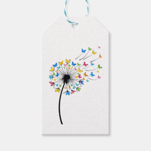 Dandelion butterfly flow gift tags