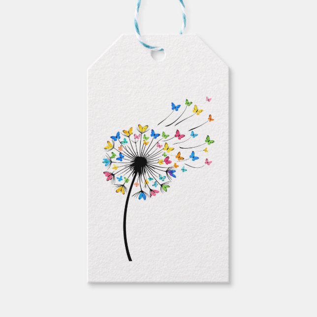 Dandelion butterfly flow gift tags (Front)