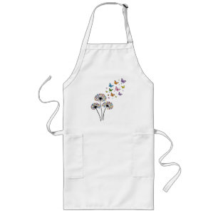 Dandelion butterfly flow long apron
