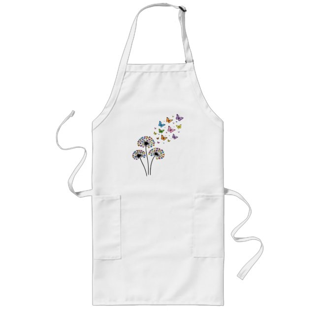 Dandelion butterfly flow long apron (Front)