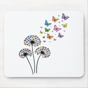 Dandelion butterfly flow mouse mat