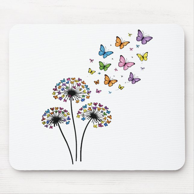 Dandelion butterfly flow mouse mat (Front)