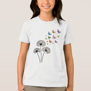 Dandelion butterfly flow Tri-Blend shirt