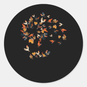 Dandelion Chicken Flower Floral Chickens Farmer Gi Classic Round Sticker