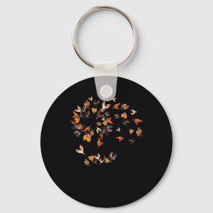 Dandelion Chicken Flower Floral Chickens Farmer Gi Key Ring