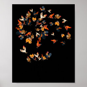 Dandelion Chicken Flower Floral Chickens Farmer Gi Poster
