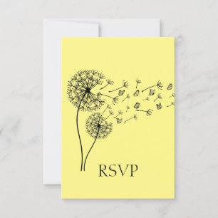 Dandelion Clock Butterflies Personalised RSVP Card