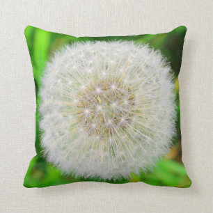 Dandelion Clock throw pillow in greens