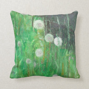 Dandelion Clocks in Grass 2008 oil on canvas Cushion