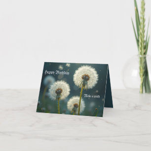 Dandelion Clocks Make a Wish Card