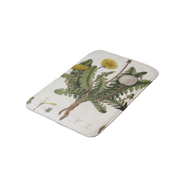 Dandelion (colour engraving) bath mat (Angled)