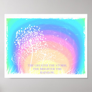 Dandelion Colourful Gradient Rainbow Motivational Poster