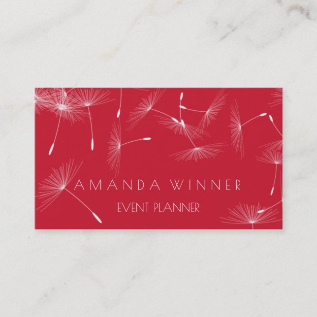 Dandelion Confetti Blue Teal Red Therapist Business Card (Front)
