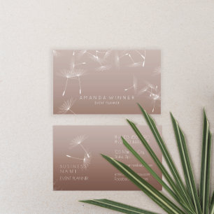 Dandelion Confetti Chocolate Glam Ombre Event Business Card
