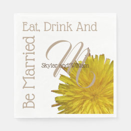 Dandelion Country Wedding Eat Drink Be Married Napkin