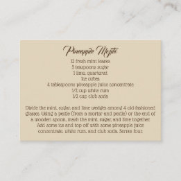Dandelion Country Wedding Signature Drink Recipe Enclosure Card