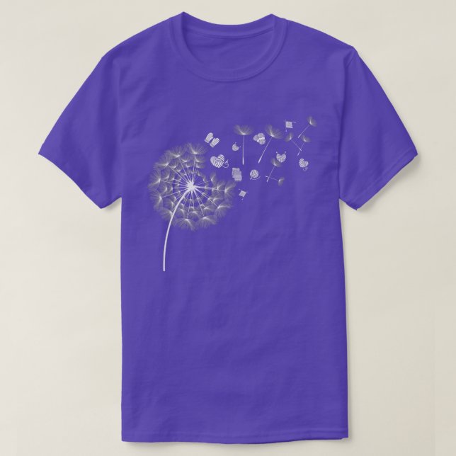 Dandelion Crocheter Yarn Knit Floral Knitter Funny T-Shirt (Design Front)