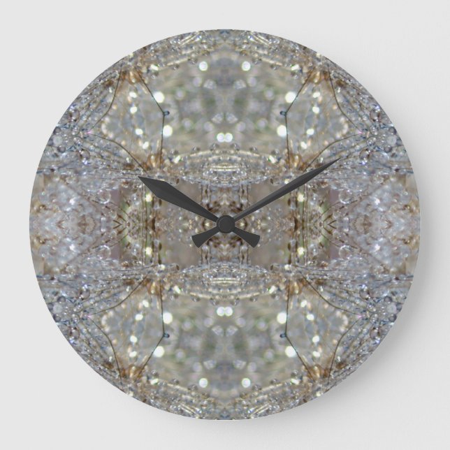 Dandelion Crystal design Large Clock (Front)