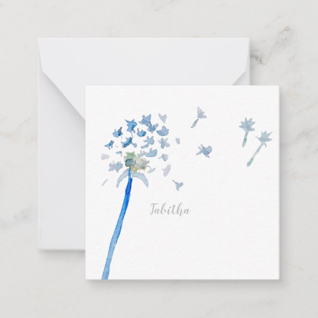 Dandelion Custom Flat Note Card (Front)