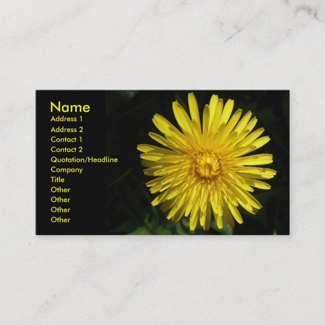 Dandelion Customisable Business Card (Front)