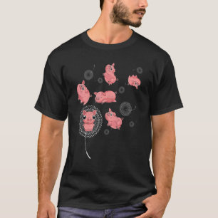 Dandelion Cute Pig Farm Animal Farmer Pig T-Shirt