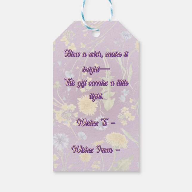 Dandelion Delight   Gift Tags (Back)