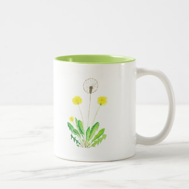 Dandelion Delight two-Toned Mug (Right Handed) (Right)