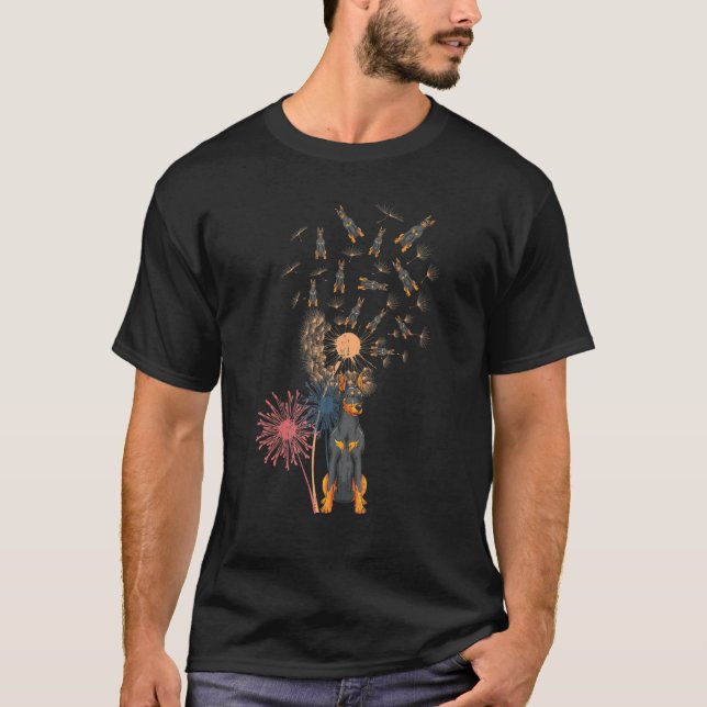 Dandelion Doberman Owner Dog Animal Pet Owner Dobe T-Shirt (Front)