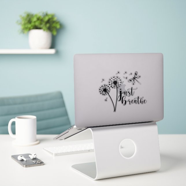 Dandelion Dragonfly Just Breathe (Laptop On Desk)
