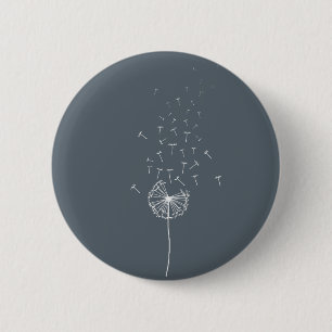 Dandelion encouragement design grey 6 cm round badge