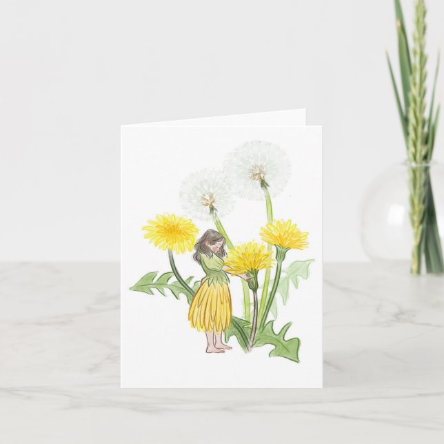 Dandelion Fairy Holiday Card (Front)