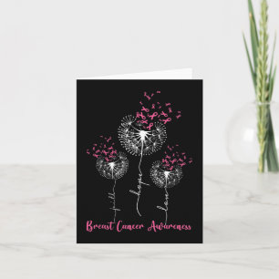 Dandelion Faith Hope Love Breast Cancer Awareness Card