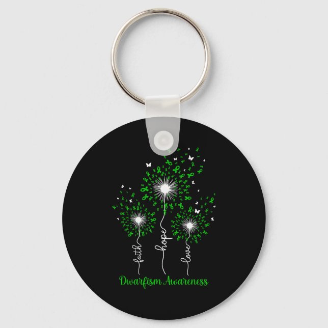 Dandelion Faith Hope Love Dwarfism Awareness  Key Ring (Front)
