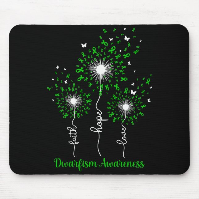 Dandelion Faith Hope Love Dwarfism Awareness  Mouse Mat (Front)