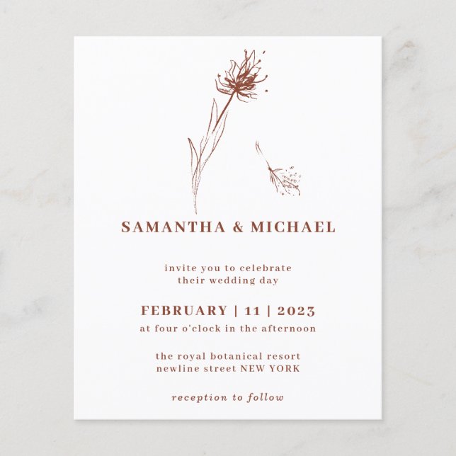 Dandelion Fall Budget Terracotta Indie Botanical Flyer (Front)