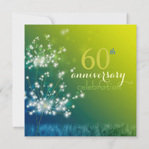 Dandelion Field 60th Wedding Anniversary Party Invitation
