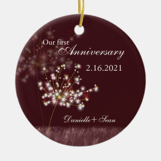 wedding anniversary christmas ornaments