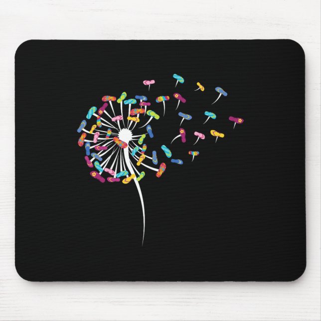 Dandelion Flip Flops Surfing Shirt For Beach  Mouse Mat (Front)