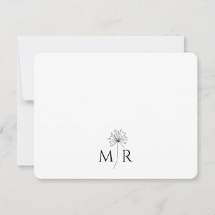 Dandelion Floral Monogram  Card