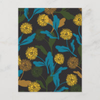 Dandelion floral pattern black ver