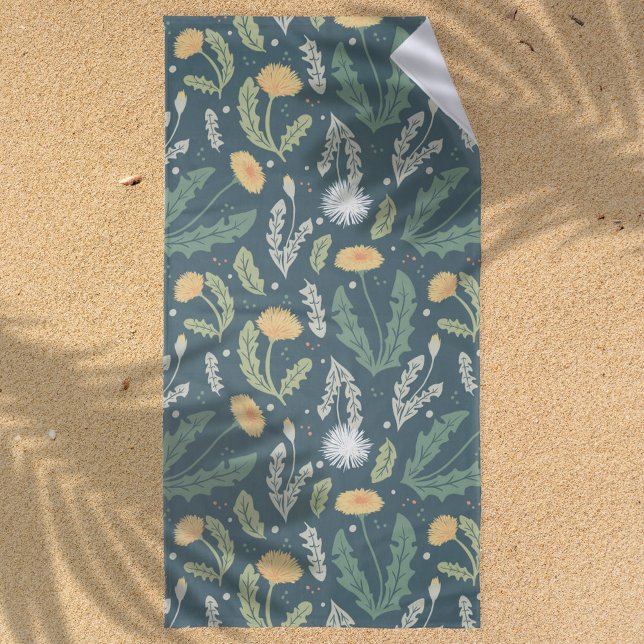 Dandelion Floral Weed Pattern Beach Towel (Dandelion Pattern Beach Towel)