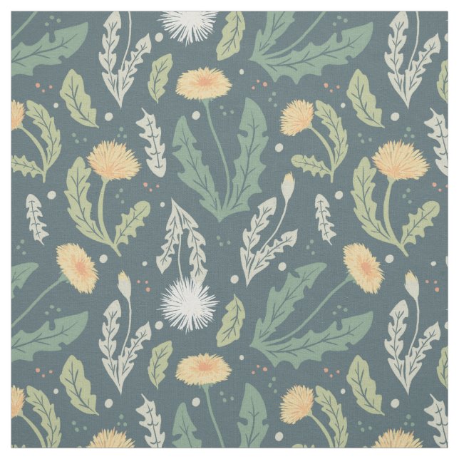 Dandelion Floral Weed Pattern Fabric (Swatch)