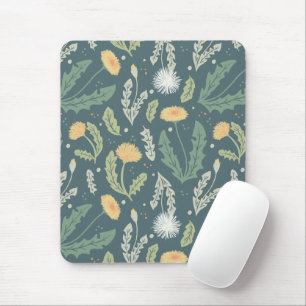 Dandelion Floral Weed Pattern Mouse Mat