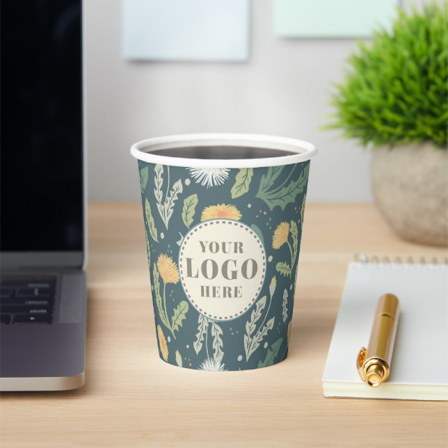 Dandelion Floral Weed Pattern Paper Cups (Insitu)